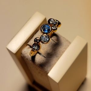 Kay Jewelers Gold and Blue Gemstone Ring
